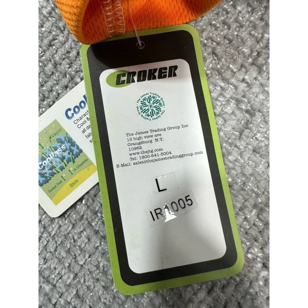 Croker Ireland Rugby Jersey Mens Large Green Orange Polo Shirt NWT Read - Picture 9 of 16